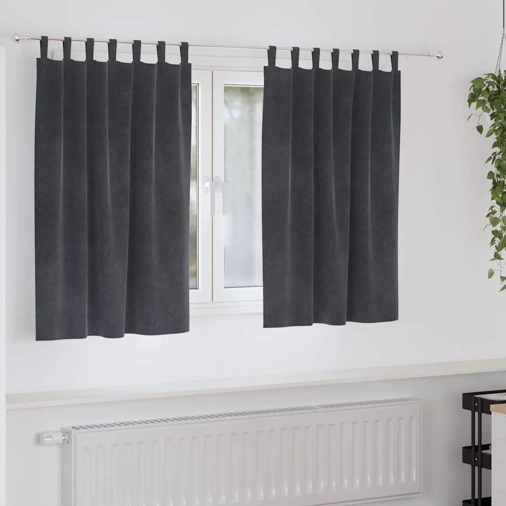 Verdunkelungsvorhänge 2 pcs Hellgrau 140 x 140 cm Samt