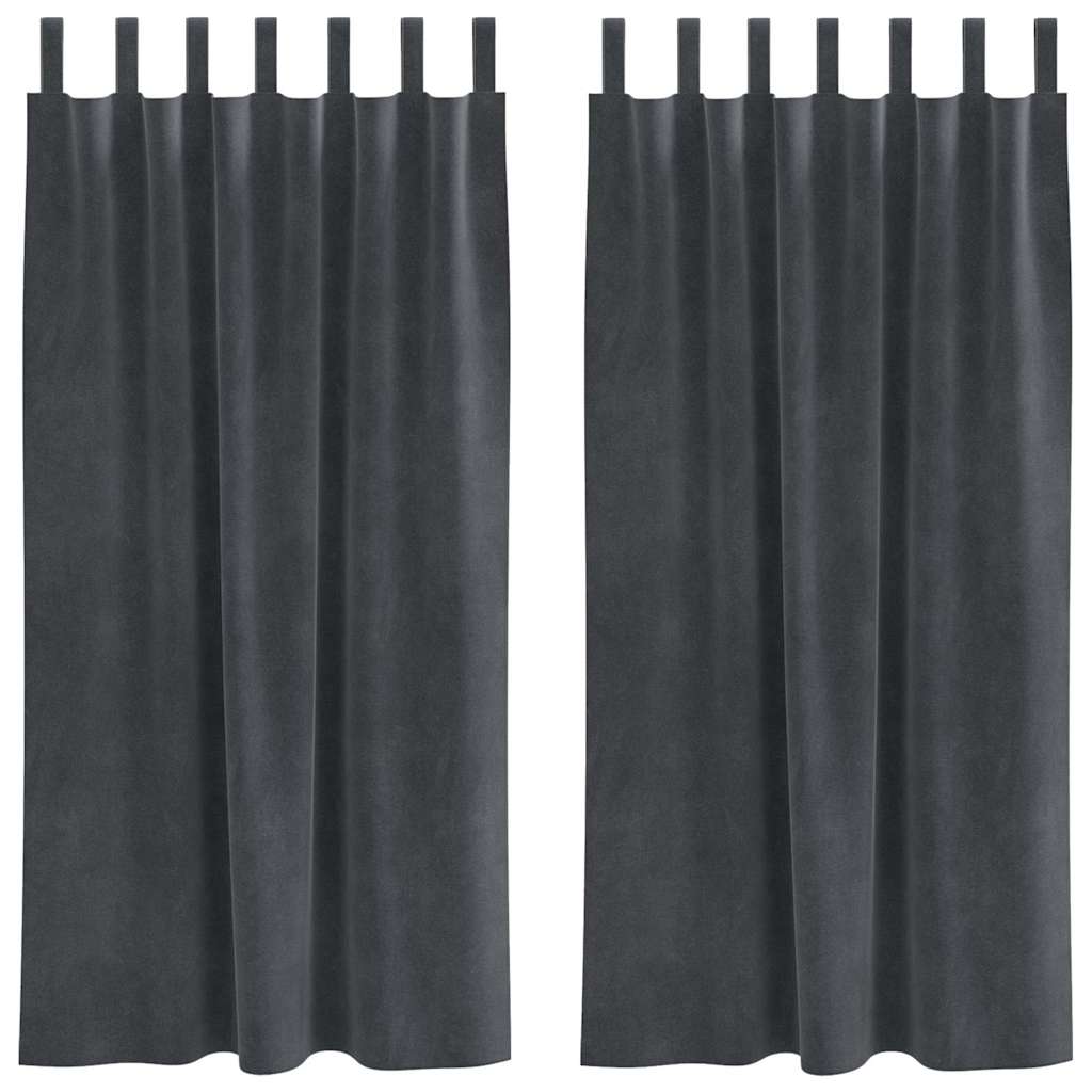 Verdunkelungsvorhänge 2 pcs Hellgrau 140 x 175 cm Samt