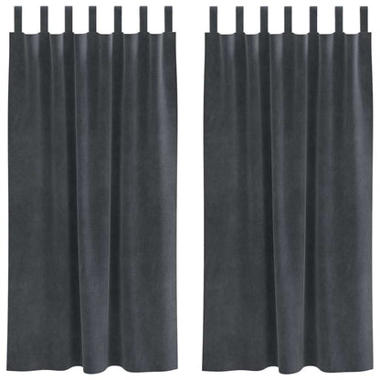Verdunkelungsvorhänge 2 pcs Hellgrau 140 x 175 cm Samt