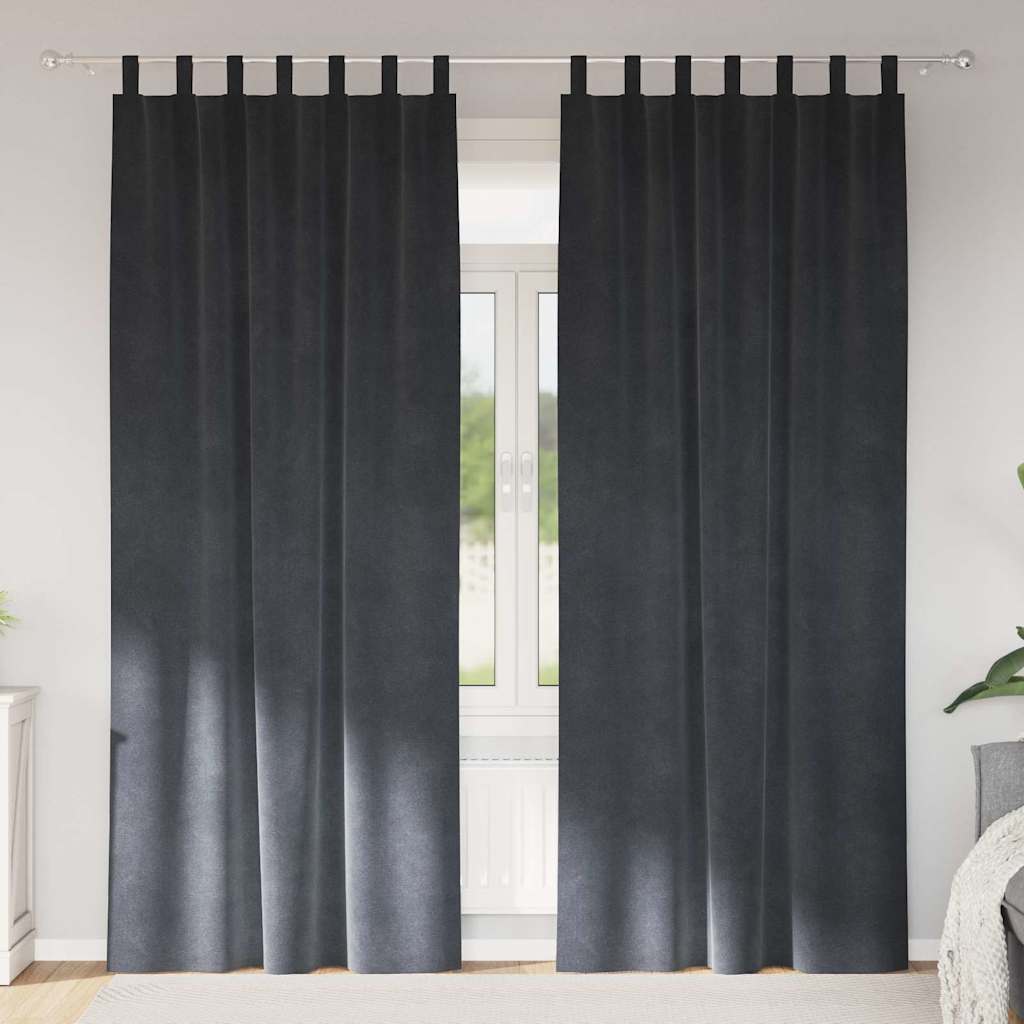 vidaXL Verdunkelungsvorhänge 2 pcs Hellgrau 140 x 225 cm Samt