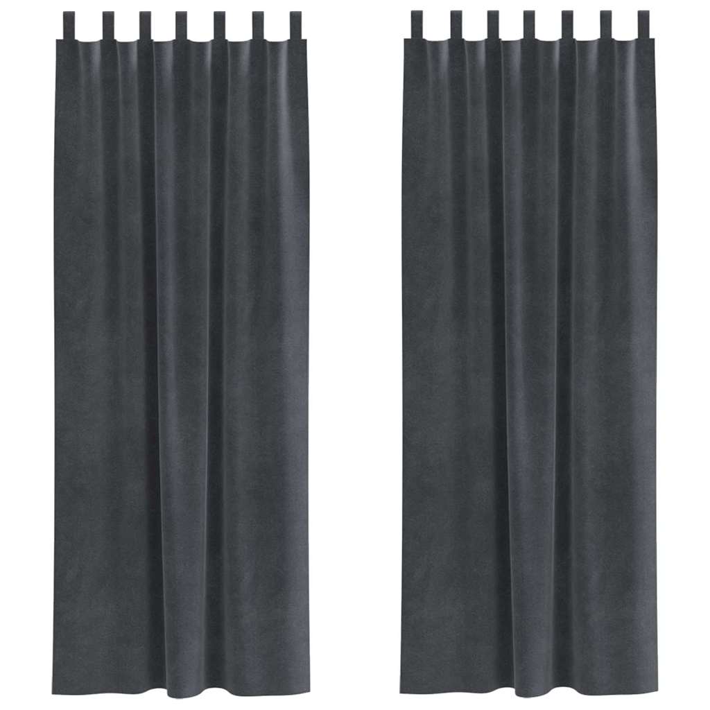 vidaXL Verdunkelungsvorhänge 2 pcs Hellgrau 140 x 225 cm Samt