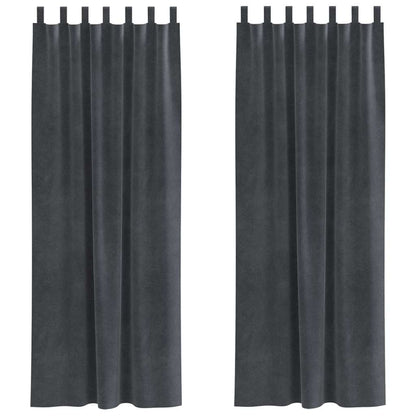 vidaXL Verdunkelungsvorhänge 2 pcs Hellgrau 140 x 225 cm Samt