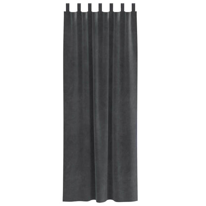 vidaXL Verdunkelungsvorhänge 2 pcs Hellgrau 140 x 225 cm Samt