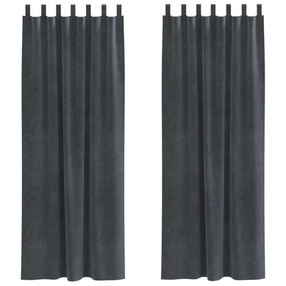 Verdunkelungsvorhänge 2 pcs Hellgrau 140 x 245 cm Samt