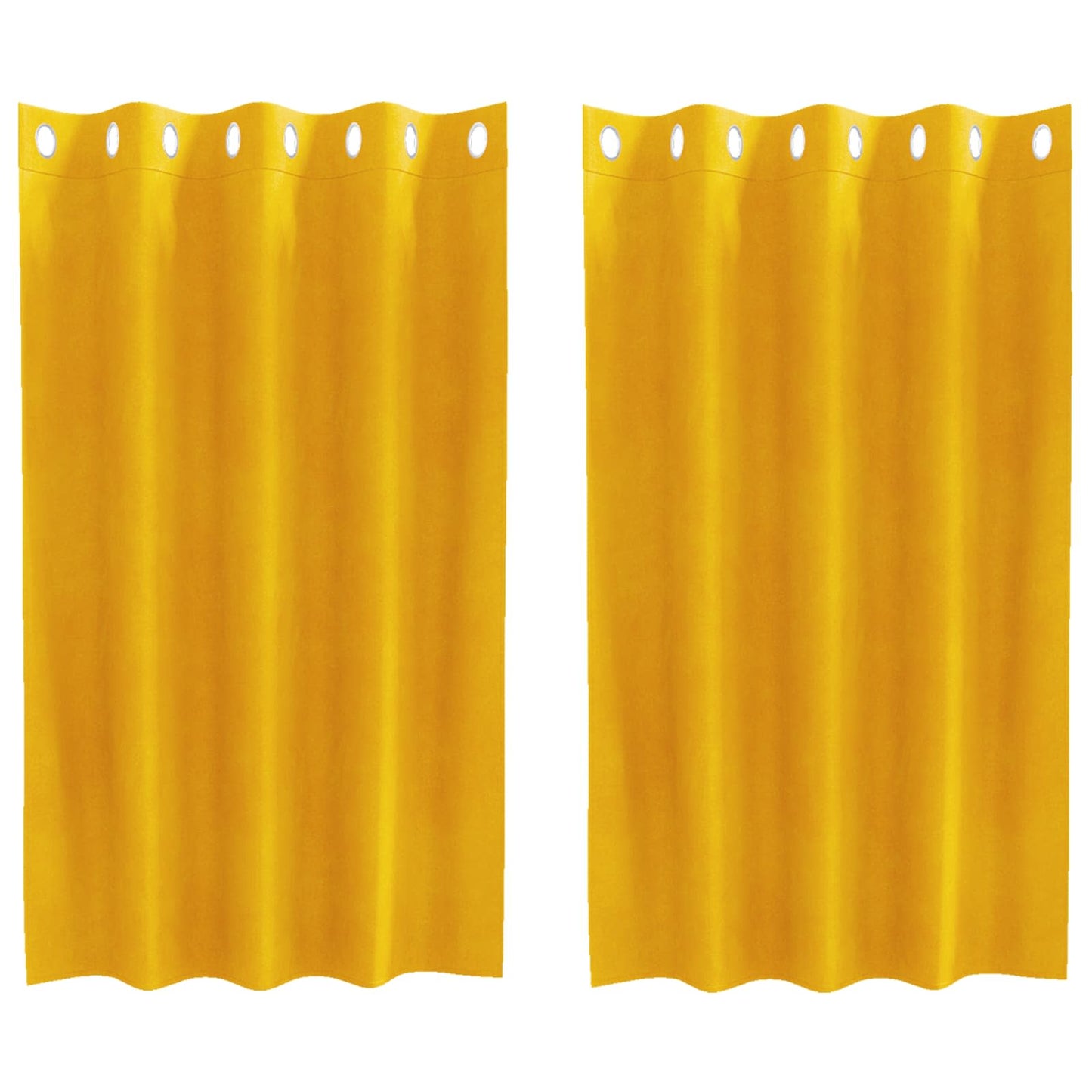 vidaXL Verdunkelungsvorhänge 2 pcs Senfgelb 140 x 140 cm Samt