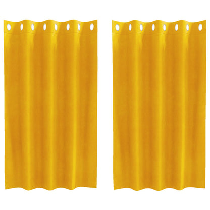 vidaXL Verdunkelungsvorhänge 2 pcs Senfgelb 140 x 140 cm Samt