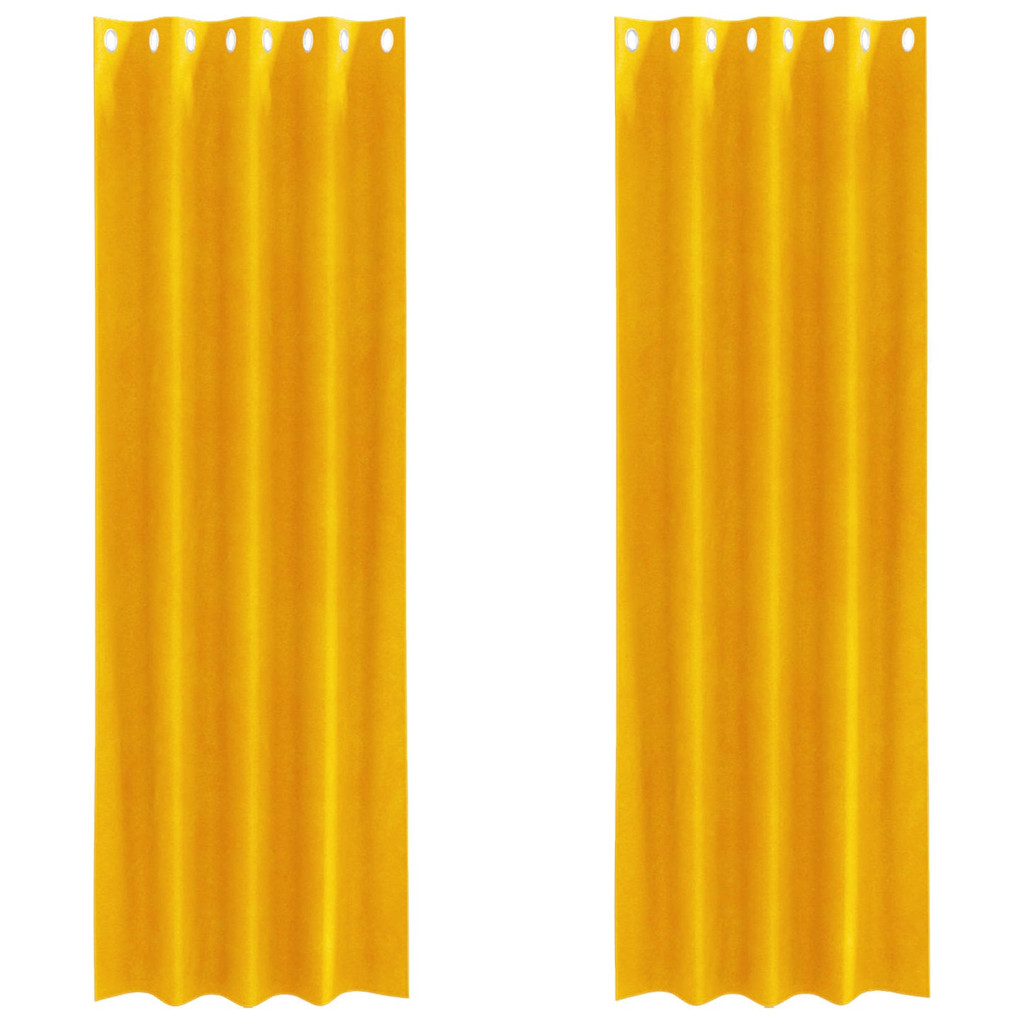 vidaXL Verdunkelungsvorhänge 2 pcs Senfgelb 140 x 260 cm Samt