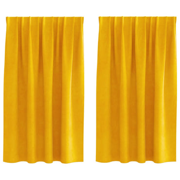 vidaXL Verdunkelungsvorhänge 2 pcs Senfgelb 140 x 140 cm Samt