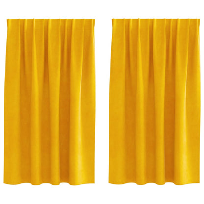 Verdunkelungsvorhänge 2 pcs Senfgelb 140 x 140 cm Samt