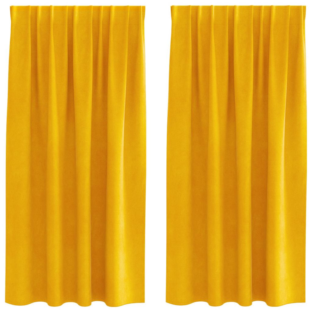 Verdunkelungsvorhänge 2 pcs Senfgelb 140 x 175 cm Samt