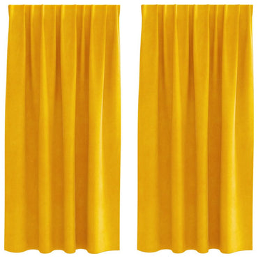 vidaXL Verdunkelungsvorhänge 2 pcs Senfgelb 140 x 175 cm Samt