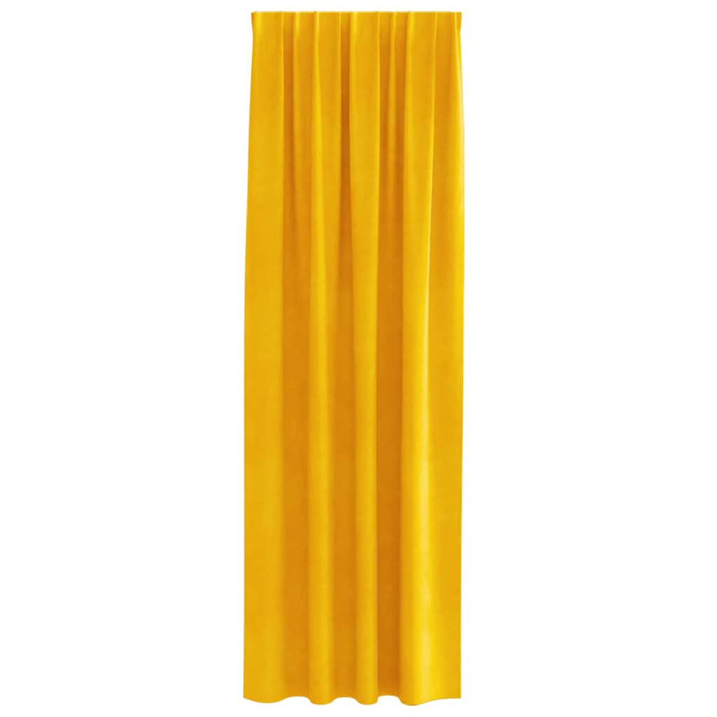 vidaXL Verdunkelungsvorhänge 2 pcs Senfgelb 140 x 260 cm Samt
