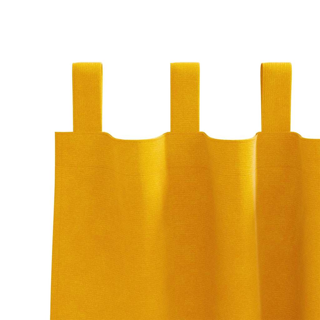 vidaXL Verdunkelungsvorhänge 2 pcs Senfgelb 140 x 140 cm Samt