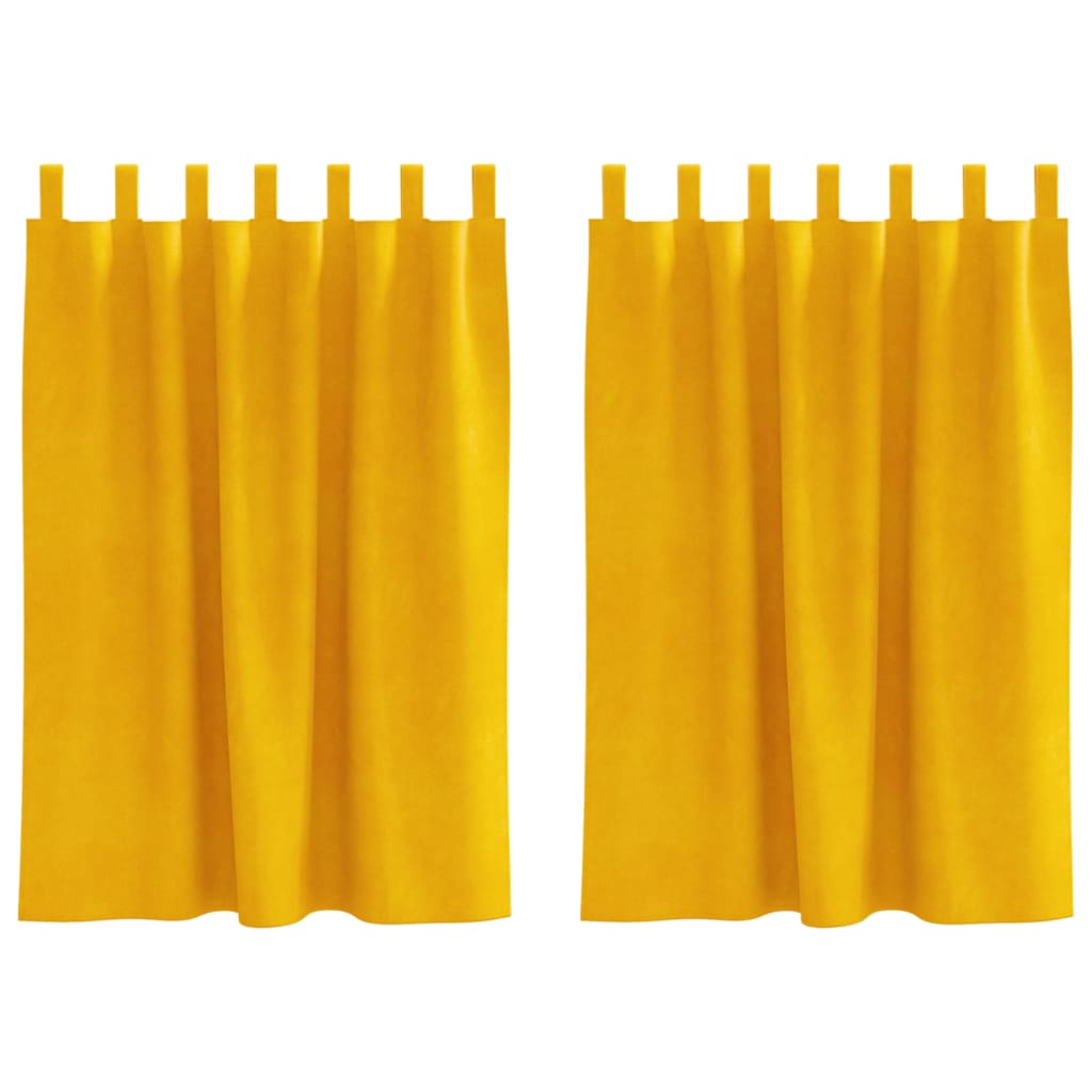 vidaXL Verdunkelungsvorhänge 2 pcs Senfgelb 140 x 140 cm Samt