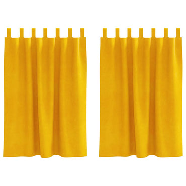 vidaXL Verdunkelungsvorhänge 2 pcs Senfgelb 140 x 140 cm Samt