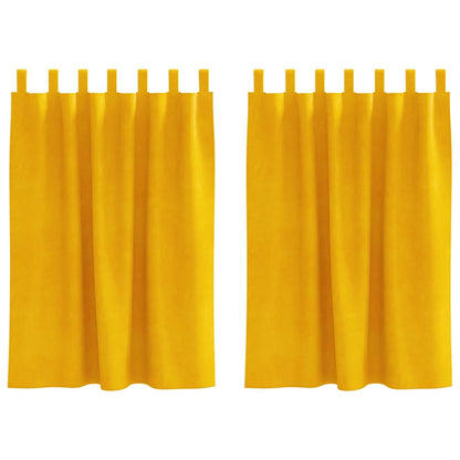 vidaXL Verdunkelungsvorhänge 2 pcs Senfgelb 140 x 140 cm Samt