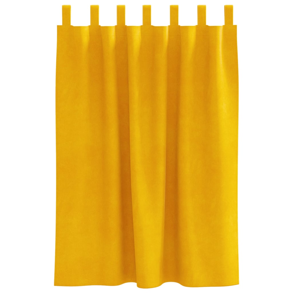 vidaXL Verdunkelungsvorhänge 2 pcs Senfgelb 140 x 140 cm Samt