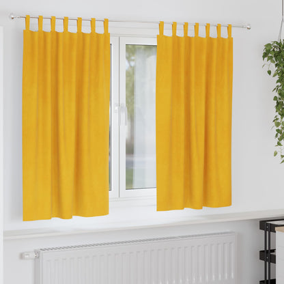 vidaXL Verdunkelungsvorhänge 2 pcs Senfgelb 140 x 175 cm Samt