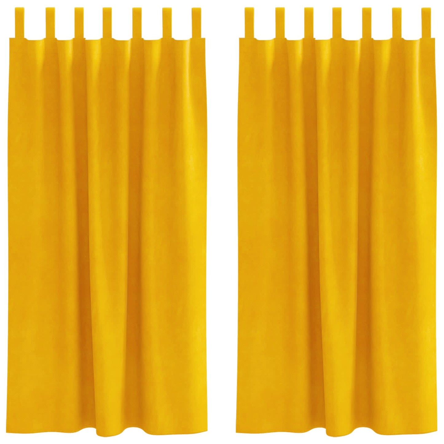 vidaXL Verdunkelungsvorhänge 2 pcs Senfgelb 140 x 175 cm Samt