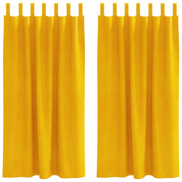vidaXL Verdunkelungsvorhänge 2 pcs Senfgelb 140 x 175 cm Samt