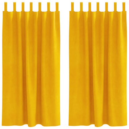 vidaXL Verdunkelungsvorhänge 2 pcs Senfgelb 140 x 175 cm Samt