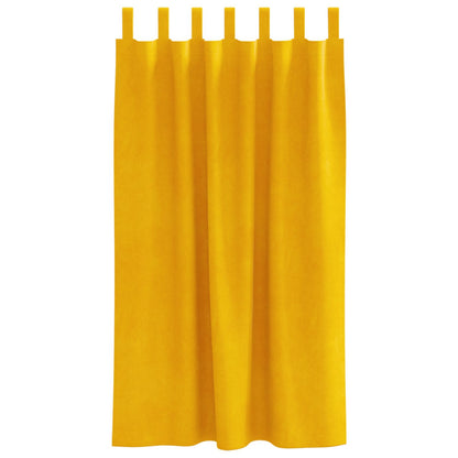 vidaXL Verdunkelungsvorhänge 2 pcs Senfgelb 140 x 175 cm Samt
