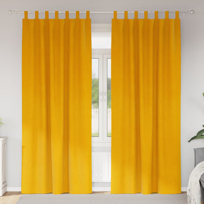Verdunkelungsvorhänge 2 pcs Senfgelb 140 x 245 cm Samt