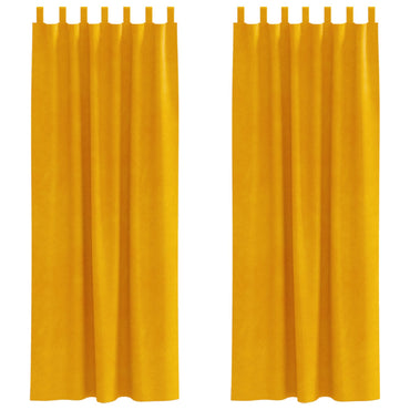 vidaXL Verdunkelungsvorhänge 2 pcs Senfgelb 140 x 245 cm Samt