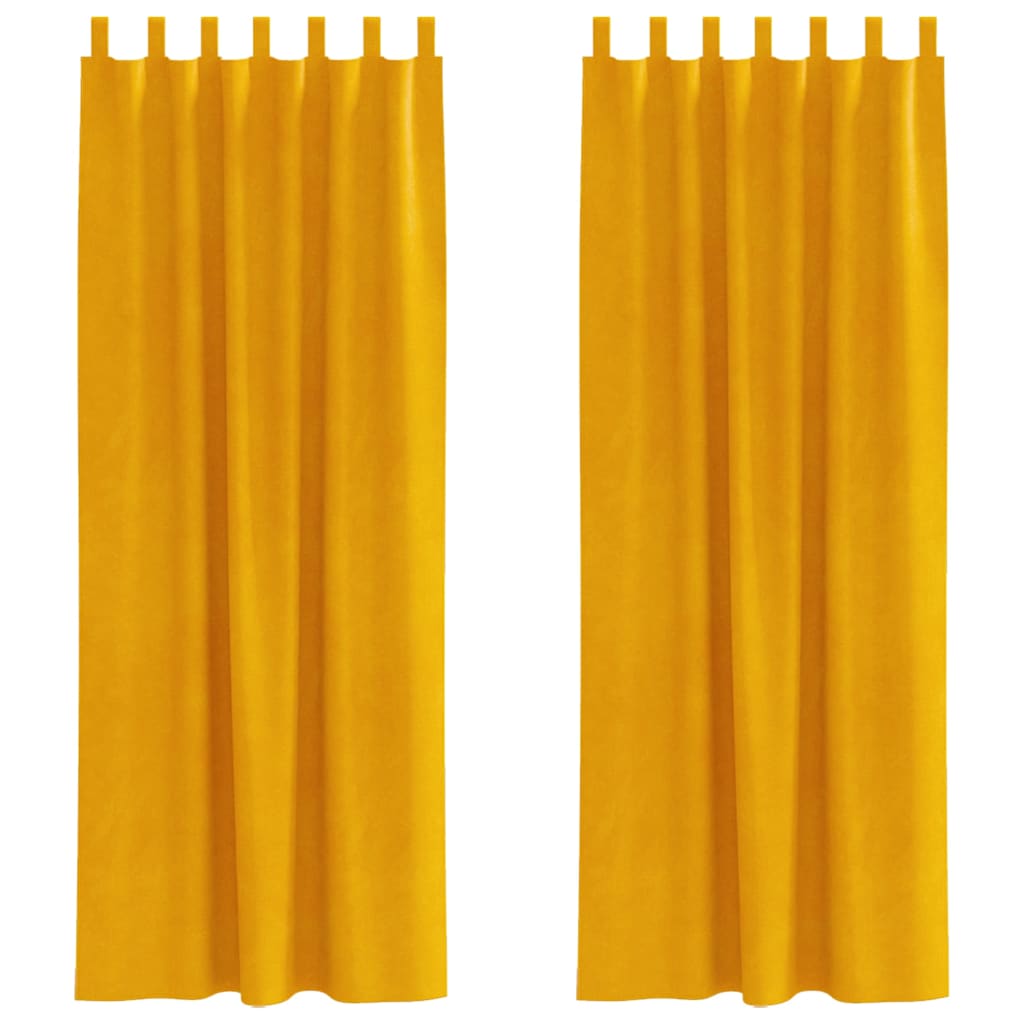 vidaXL Rideaux occultants 2 pcs Jaune Moutarde 140 x 260 cm Velours