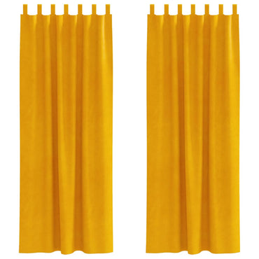 vidaXL Verdunkelungsvorhänge 2 pcs Senfgelb 140 x 260 cm Samt