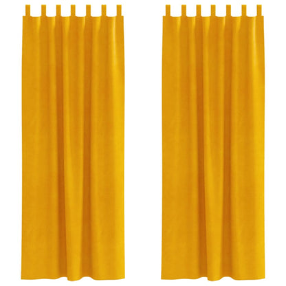 vidaXL Rideaux occultants 2 pcs Jaune Moutarde 140 x 260 cm Velours