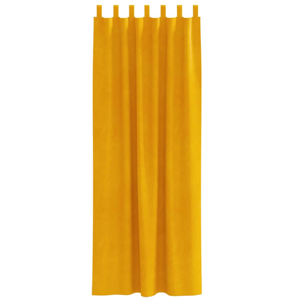vidaXL Rideaux occultants 2 pcs Jaune Moutarde 140 x 260 cm Velours