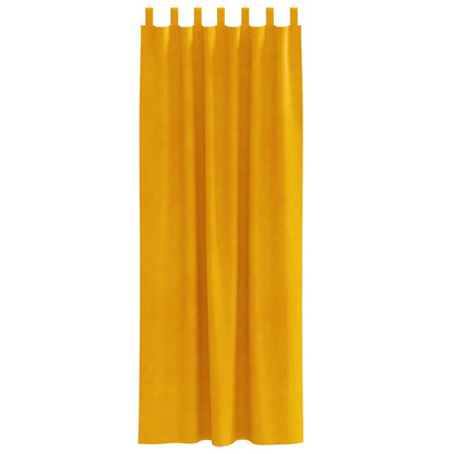 vidaXL Rideaux occultants 2 pcs Jaune Moutarde 140 x 260 cm Velours