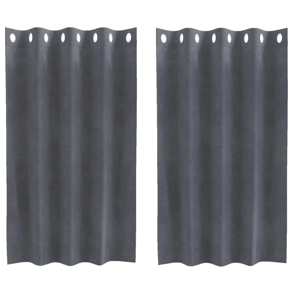 vidaXL Verdunkelungsvorhänge 2 pcs Hellgrau 140 x 140 cm Samt