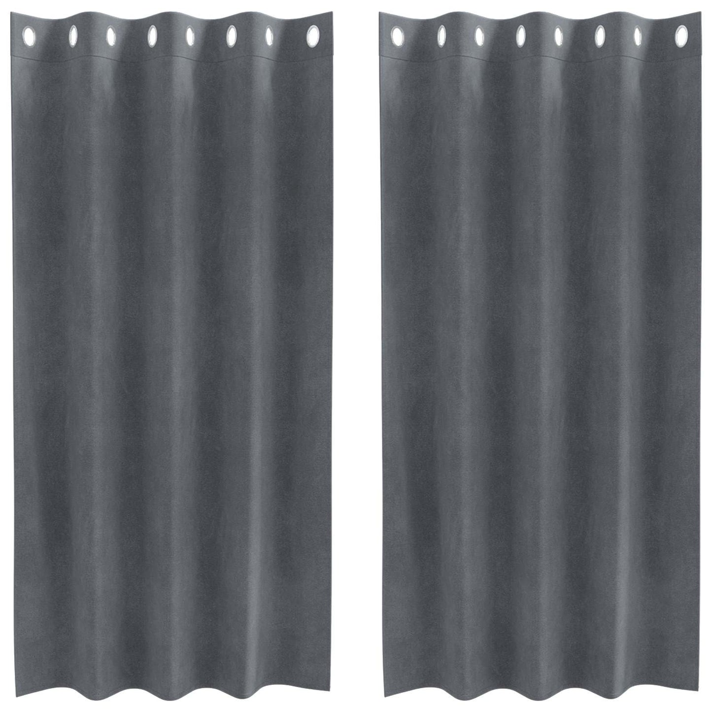 Verdunkelungsvorhänge 2 pcs Hellgrau 140 x 175 cm Samt