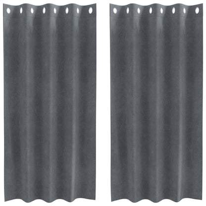 Verdunkelungsvorhänge 2 pcs Hellgrau 140 x 175 cm Samt