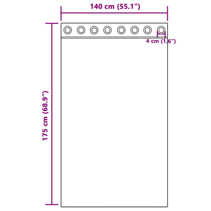 Verdunkelungsvorhänge 2 pcs Hellgrau 140 x 175 cm Samt