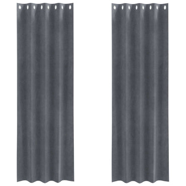 vidaXL Verdunkelungsvorhänge 2 pcs Hellgrau 140 x 225 cm Samt