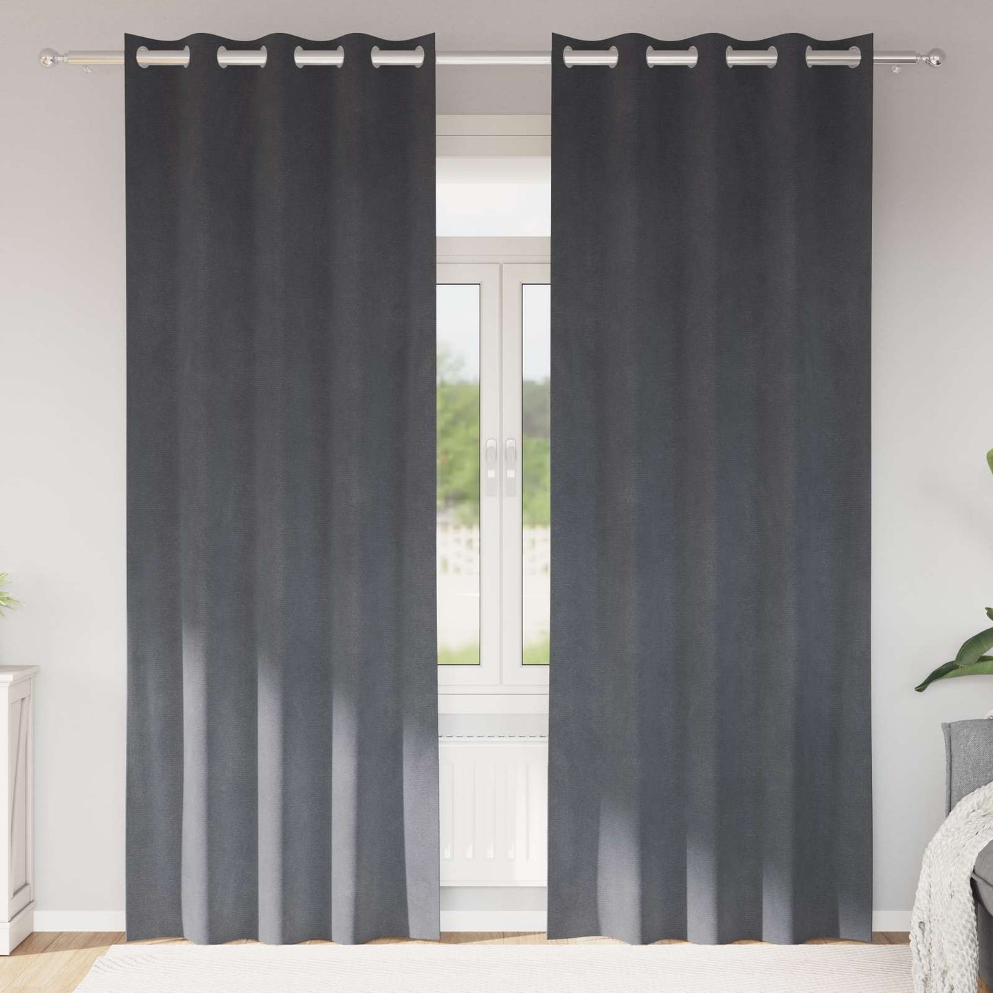 vidaXL Verdunkelungsvorhänge 2 pcs Hellgrau 140 x 260 cm Samt