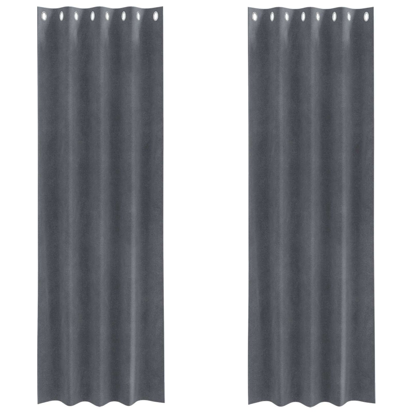 vidaXL Verdunkelungsvorhänge 2 pcs Hellgrau 140 x 260 cm Samt