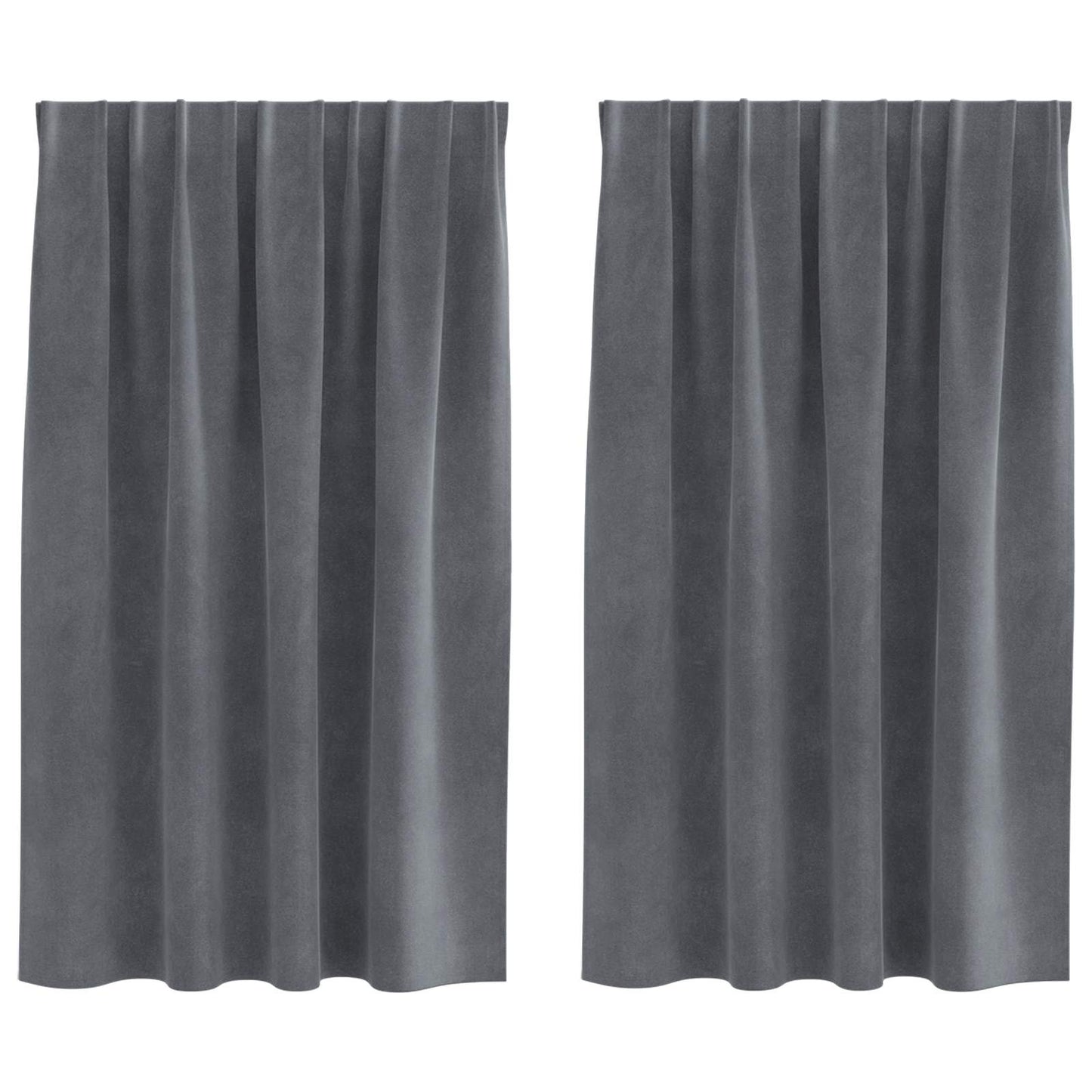 Verdunkelungsvorhänge 2 pcs Hellgrau 140 x 140 cm Samt