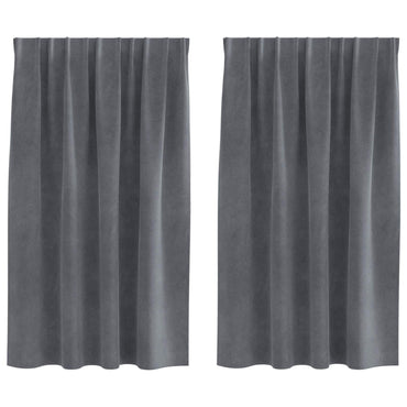 vidaXL Verdunkelungsvorhänge 2 pcs Hellgrau 140 x 140 cm Samt