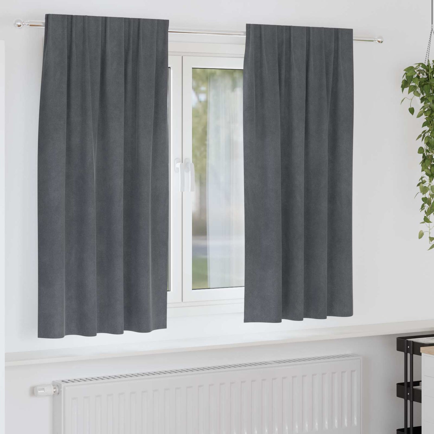 Verdunkelungsvorhänge 2 pcs Hellgrau 140 x 175 cm Samt
