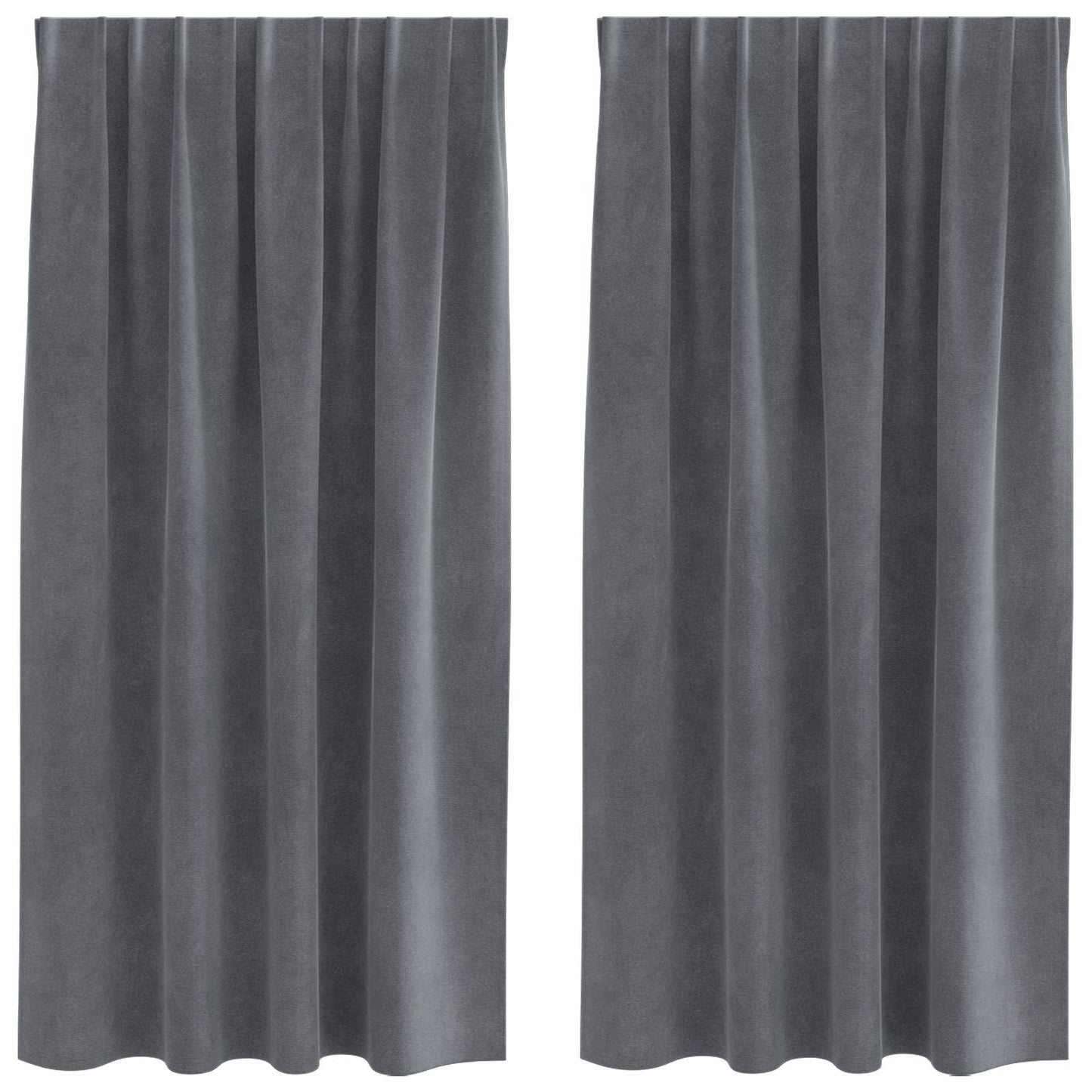 Verdunkelungsvorhänge 2 pcs Hellgrau 140 x 175 cm Samt
