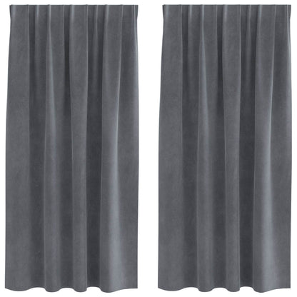 Verdunkelungsvorhänge 2 pcs Hellgrau 140 x 175 cm Samt