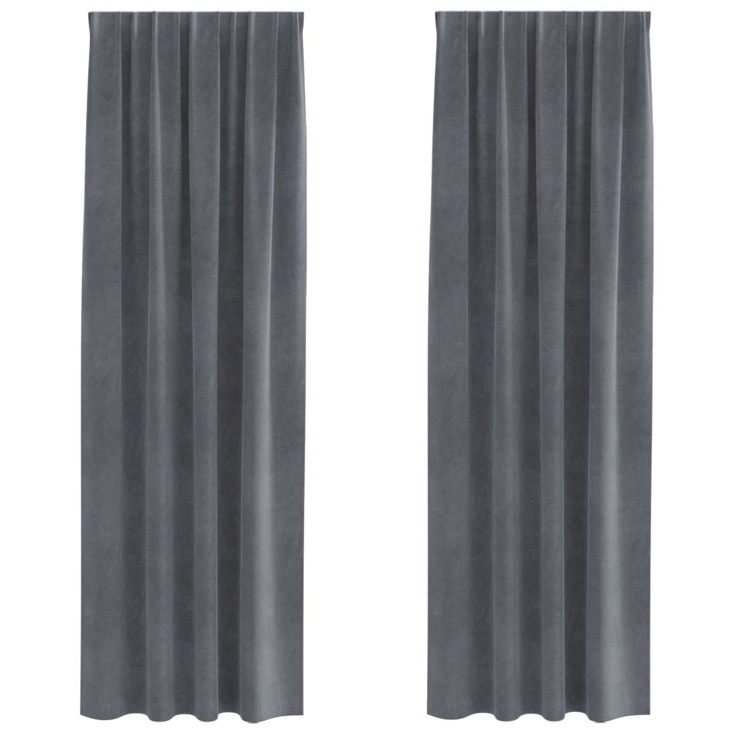Verdunkelungsvorhänge 2 pcs Hellgrau 140 x 260 cm Samt