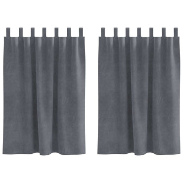 vidaXL Verdunkelungsvorhänge 2 pcs Hellgrau 140 x 140 cm Samt