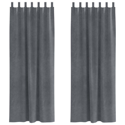 Verdunkelungsvorhänge 2 pcs Hellgrau 140 x 225 cm Samt