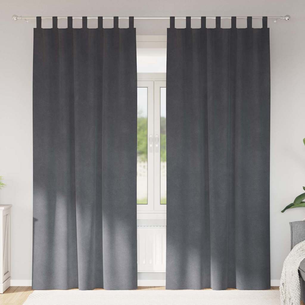 Verdunkelungsvorhänge 2 pcs Hellgrau 140 x 245 cm Samt