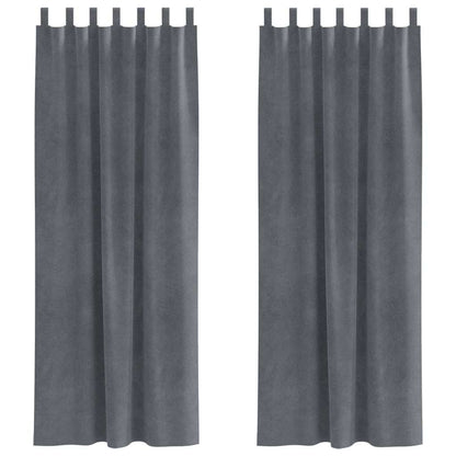 Verdunkelungsvorhänge 2 pcs Hellgrau 140 x 245 cm Samt